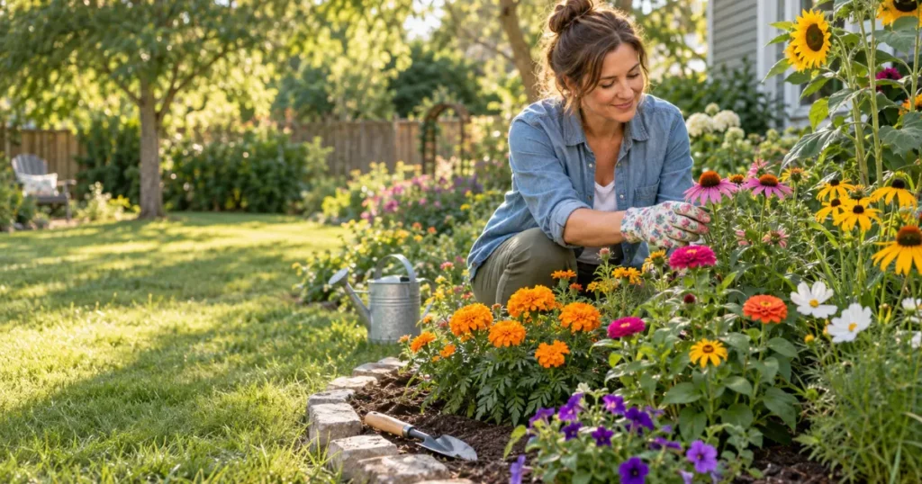 Easy flowers to grow for beginners in a colorful home garden